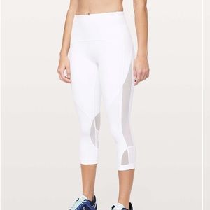 Lululemon White Clear The Court Crop 21" Legging